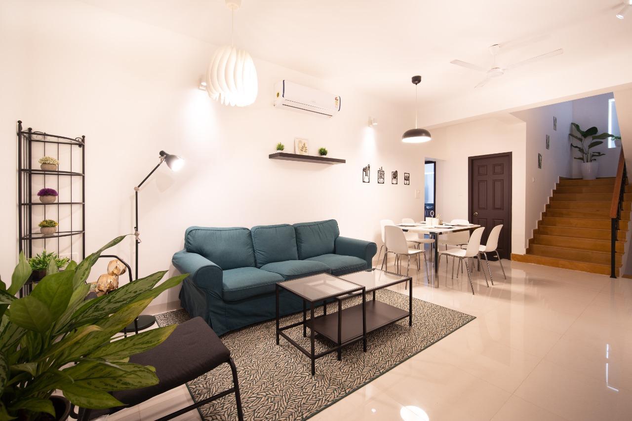 3bhk villa, fully furnished, gated complex, pool, gym, club house, car parking, parra, north goa