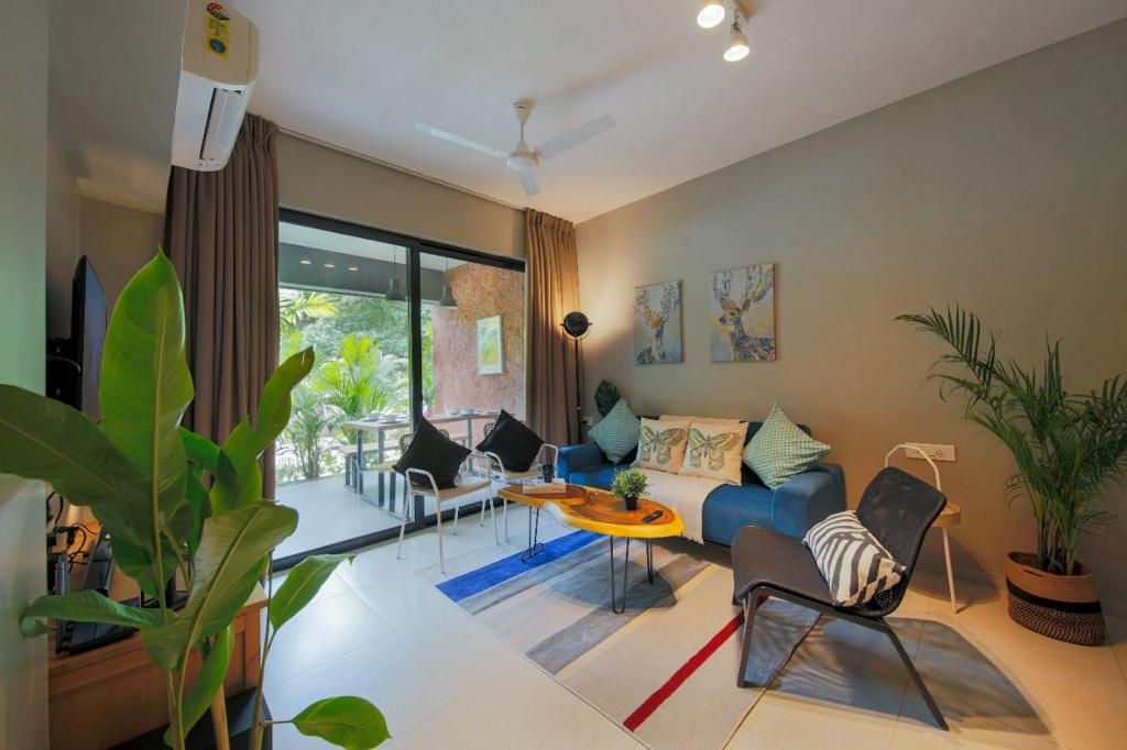 2bhk apartment, gated complex, pool, gym, prime location, assagao, north goa, goa