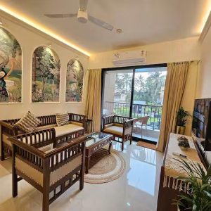 1bhk, 1bhk flat, 1bhk apartment, furnished, candolim, north goa, gated complex, pool, gym, candolim beach