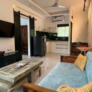 1bhk apartment, flat, siolim, rent, gated complex, pool, car park, security, north goa, goa